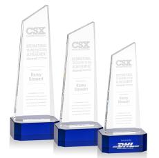 Belmont Tower Blue on Padova Base Peaks Crystal Award - Crystal Awards