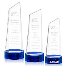 Belmont Tower Blue on Stanrich Base Peaks Crystal Award - Awards and Trophies