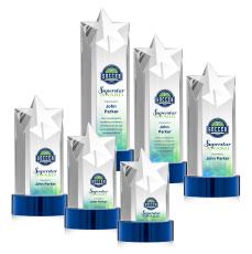 Berkeley Full Color Blue on Stanrich Base Star Crystal Award - Star Awards