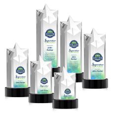 Berkeley Full Color Black on Stanrich Base Star Crystal Award - Awards and Trophies