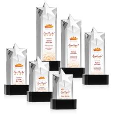 Berkeley Full Color Black on Padova Base Star Crystal Award - Awards and Trophies