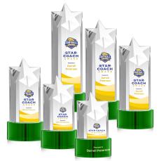 Berkeley Full Color Green on Marvel Base Star Crystal Award - Awards and Trophies