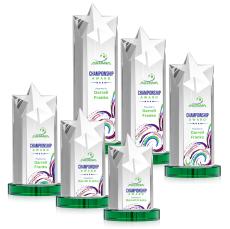 Berkeley Full Color Green on Condor Base Star Crystal Award - Awards and Trophies
