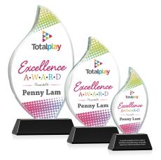 Odessy Vividprint Black on Newhaven Flame Crystal Award - Awards and Trophies