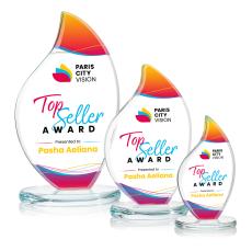 Odessy Full Color Clear Flame Crystal Award - Awards and Trophies