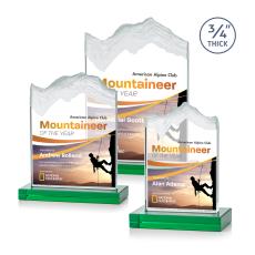 Kilimanjaro Full Color Green Peaks Crystal Award - Awards and Trophies
