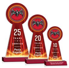 Laidlaw Full Color Red Towers Crystal Award - Awards and Trophies