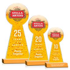 Laidlaw Full Color Amber Unique Crystal Award - Full Color Imprint