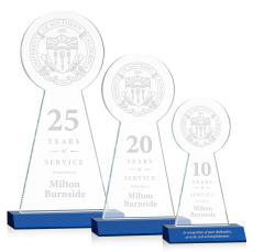 Laidlaw Tower Blue Circle Crystal Award - Awards and Trophies