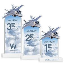 Top Gun Full Color White Unique Crystal Award - Full Color Imprint