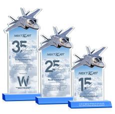 Top Gun Full Color Sky Blue Unique Crystal Award - Full Color Imprint