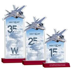 Top Gun Full Color Red Unique Crystal Award - Full Color Imprint