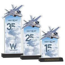 Top Gun Full Color Black Unique Crystal Award - Full Color Imprint