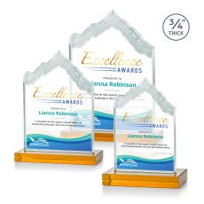 McKinley Full Color Amber Peaks Crystal Award - Full Color Imprint