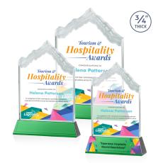McKinley Full Color Green on Newhaven Peaks Crystal Award - Full Color Imprint