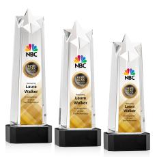 Delaware Star Full Color Black on Base Towers Crystal Award - Full Color Imprint
