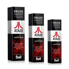 Araceli Full Color Black Towers Crystal Award - Full Color Imprint