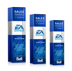 Araceli Full Color Blue Towers Crystal Award - Full Color Imprint