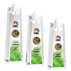 Delaware Star Full Color Towers Crystal Award - Full Color Imprint