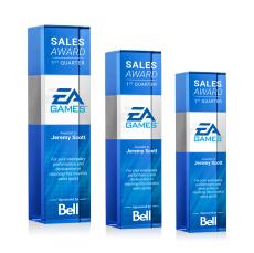 Araceli Full Color Sky Blue Towers Crystal Award - Full Color Imprint