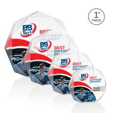 Piedmont Full Color Clear Polygon Acrylic Award - Acrylic Awards