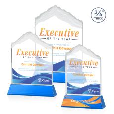 Everest Full Color Sky Blue on Newhaven Peaks Crystal Award - Full Color Imprint