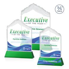 Everest Full Color Green on Newhaven Peaks Crystal Award - Full Color Imprint