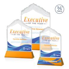 Everest Full Color Amber on Newhaven Peaks Crystal Award - Full Color Imprint