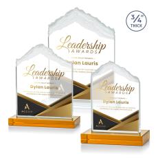 Everest Full Color Amber Peaks Crystal Award - Full Color Imprint