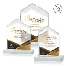 Everest Full Color White Peaks Crystal Award - Full Color Imprint