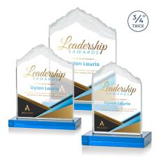 Everest Full Color Sky Blue Peaks Crystal Award - Full Color Imprint