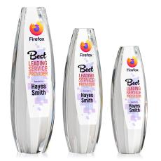 Hoover Full Color Towers Crystal Award - Full Color Imprint