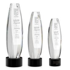 Hoover Black on Marvel Base Towers Crystal Award - Crystal Awards