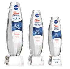 Hoover Full Color Clear on Robson Base Towers Crystal Award - Full Color Imprint