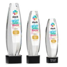 Hoover Full Color Black on Paragon Base Towers Crystal Award - Full Color Imprint