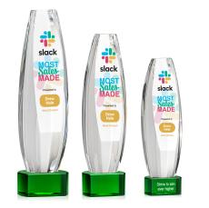 Hoover Full Color Green on Paragon Base Towers Crystal Award - Full Color Imprint