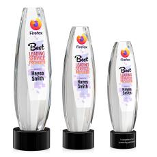 Hoover Full Color Black on Marvel Base Towers Crystal Award - Full Color Imprint