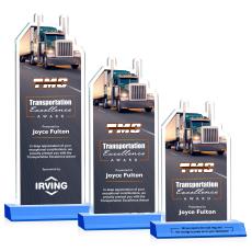 Longhaul Full Color Sky Blue Unique Crystal Award - Full Color Imprint