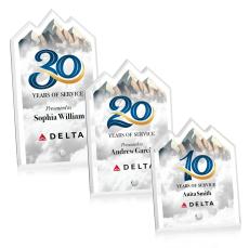 Polaris Summit Full Color Silver Peaks Acrylic Award - Full Color Imprint