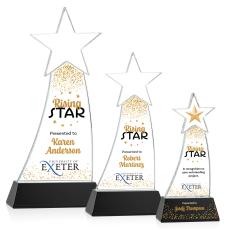 Manolita Full Color Black Star Crystal Award - Full Color Imprint