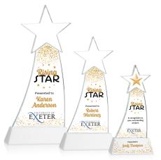 Manolita Full Color White Star Crystal Award - Full Color Imprint