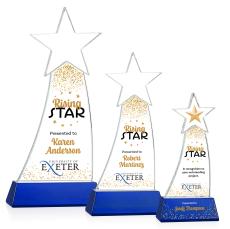 Manolita Full Color Blue Star Crystal Award - Full Color Imprint