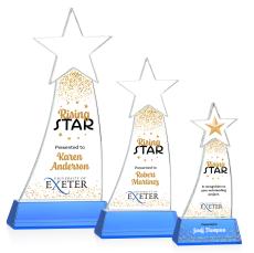 Manolita Full Color Sky Blue Star Crystal Award - Full Color Imprint