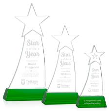Manolita Green Star Crystal Award - Awards and Trophies