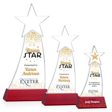 Manolita Full Color Red Star Crystal Award - Full Color Imprint