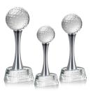 Golf Ball Globe on Willshire Base Crystal Award