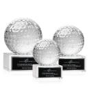 Golf Ball Globe on Hancock Base Crystal Award