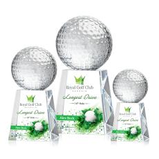 Golf Ball  Full Color Globe on Celestina Crystal Award - Full Color Imprint