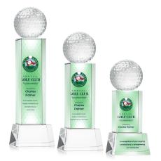 Golf Ball Full Color Clear on Belcroft Globe Crystal Award - Awards and Trophies