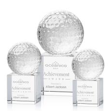 Golf Ball Globe on Granby Base Crystal Award - Awards and Trophies